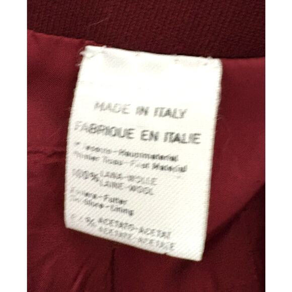 Vintage Italian Wool Burgundy Skirt Suit IT 44 / US 8–10 – Unique Blazer - Picture 6 of 11